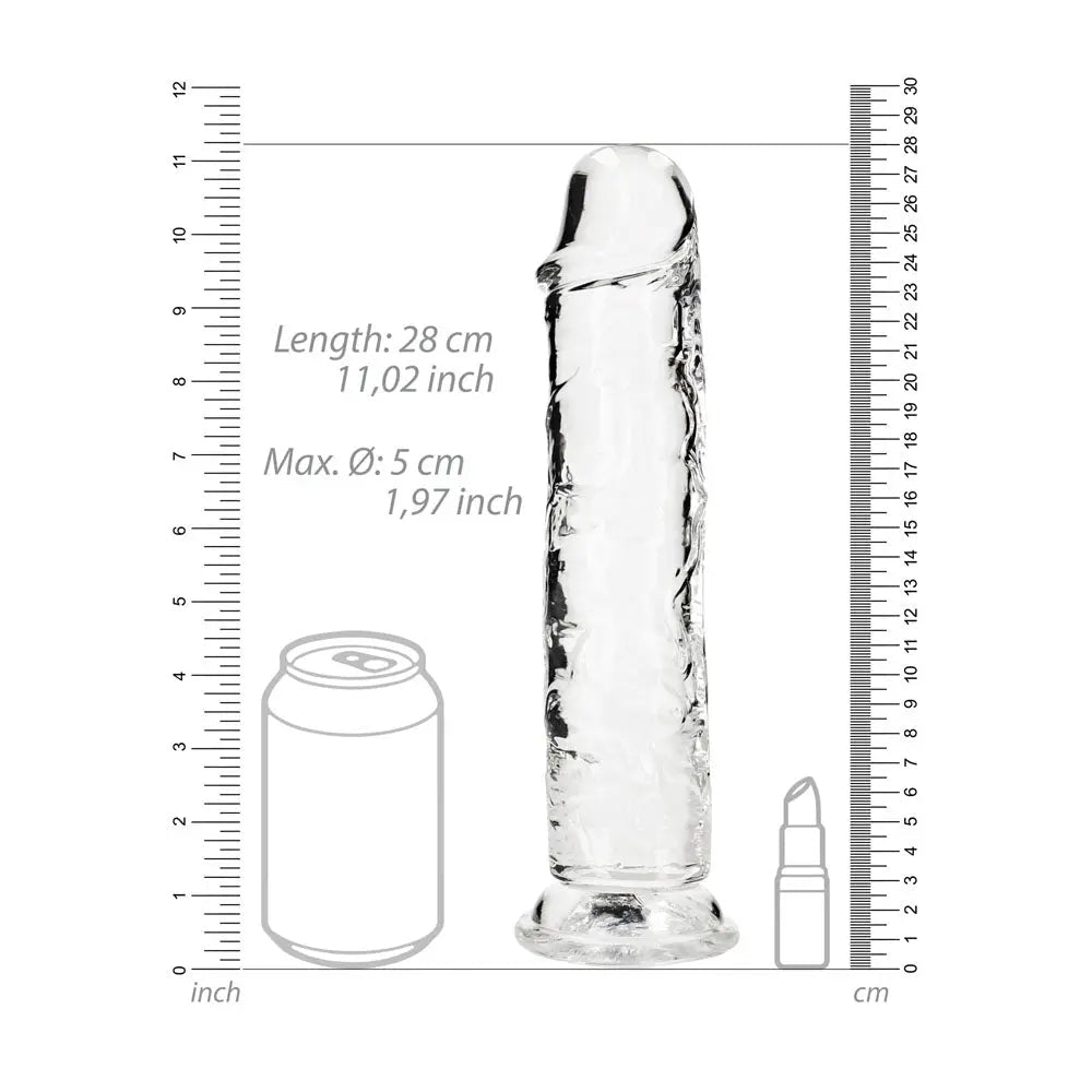 Shop affordable quality REALROCK 28 cm Straight Dildo - Transparent - 28 cm (10'') Dong - Discreet Intimate Essentials - DONGS - Shots Toys