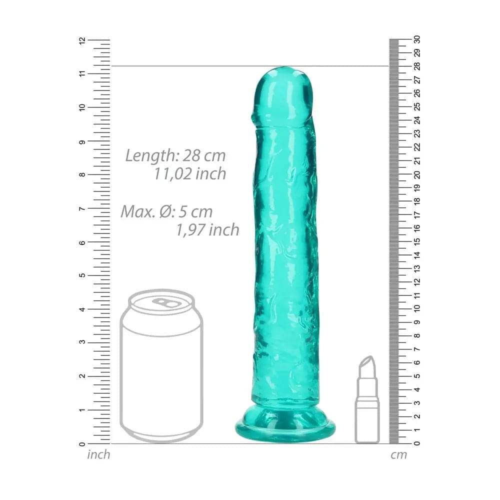 REALROCK 28 cm Straight Dildo - Turquoise - Turquoise 28 cm (10'') Dong Shots Toys Discreet Intimate Essentials.