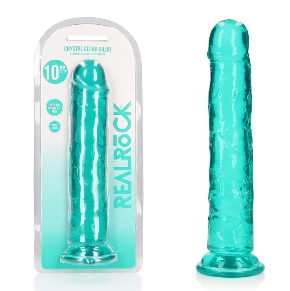 REALROCK 28 cm Straight Dildo - Turquoise - Turquoise 28 cm (10'') Dong Shots Toys Discreet Intimate Essentials.