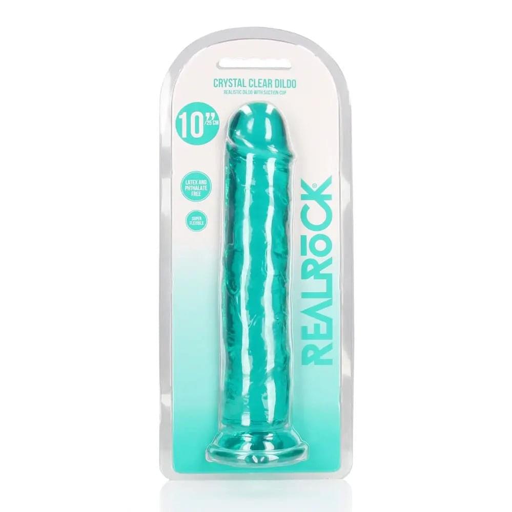 REALROCK 28 cm Straight Dildo - Turquoise - Turquoise 28 cm (10'') Dong Shots Toys Discreet Intimate Essentials.