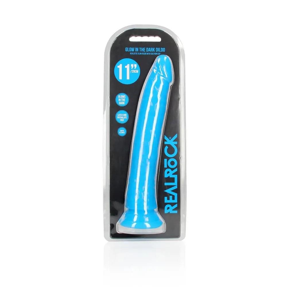 REALROCK 29 cm Slim Glow in the Dark Neon -  - Glow in Dark  29 cm (11'') Dong Shots Toys Discreet Intimate Essentials.