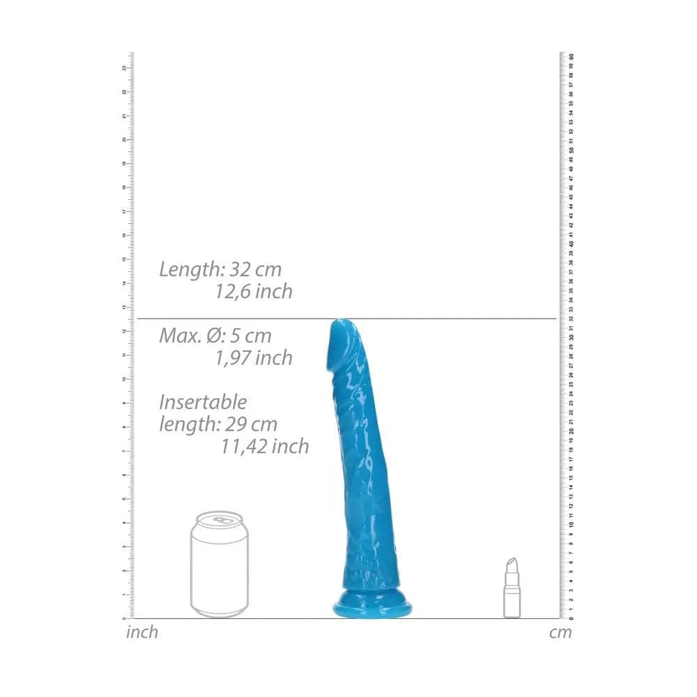 REALROCK 29 cm Slim Glow in the Dark Neon -  - Glow in Dark  29 cm (11'') Dong Shots Toys Discreet Intimate Essentials.