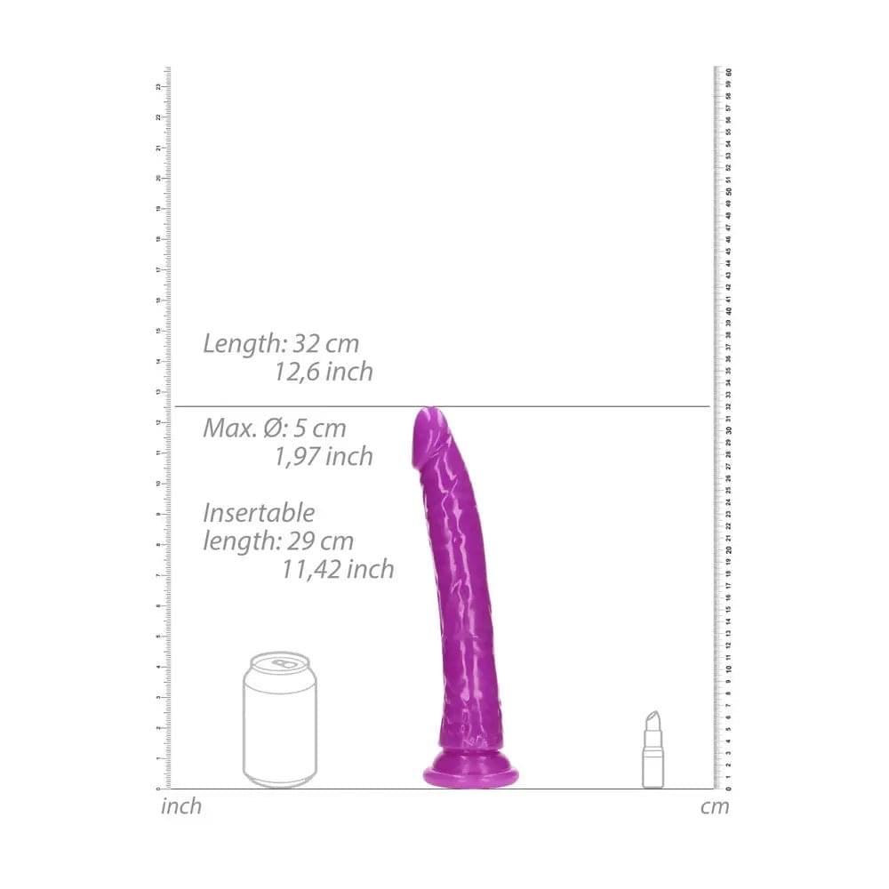 REALROCK 29 cm Slim Glow in the Dark Neon -  - Glow in Dark  29 cm (11'') Dong Shots Toys Discreet Intimate Essentials.