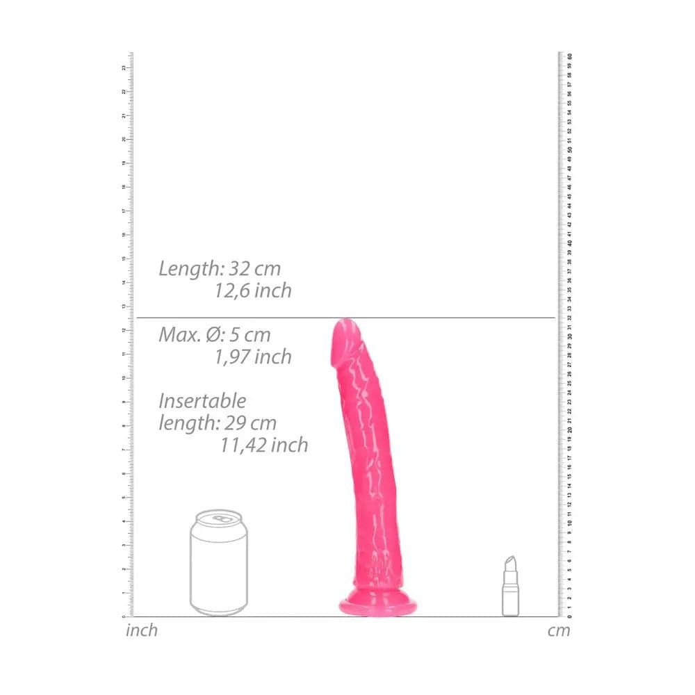 REALROCK 29 cm Slim Glow in the Dark Neon -  - Glow in Dark  29 cm (11'') Dong Shots Toys Discreet Intimate Essentials.