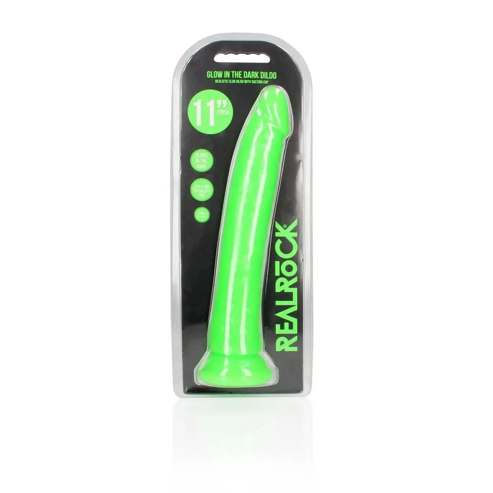 REALROCK 29 cm Slim Glow in the Dark Neon -  - Glow in Dark  29 cm (11'') Dong Shots Toys Discreet Intimate Essentials.
