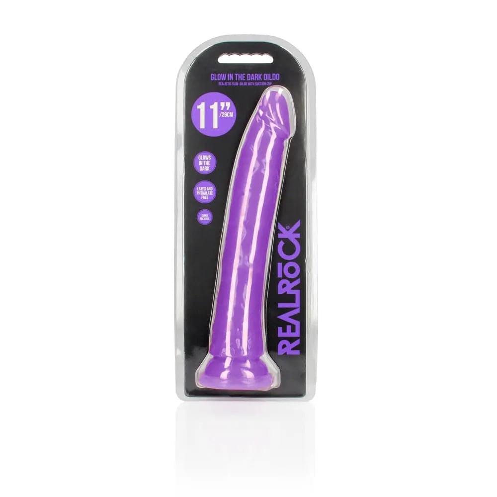 REALROCK 29 cm Slim Glow in the Dark Neon -  - Glow in Dark  29 cm (11'') Dong Shots Toys Discreet Intimate Essentials.