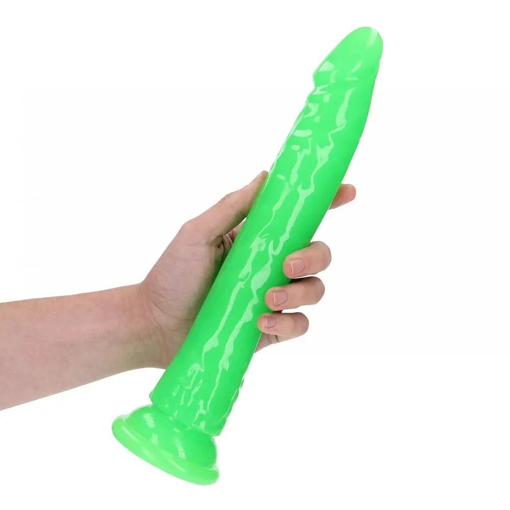 REALROCK 29 cm Slim Glow in the Dark Neon -  - Glow in Dark  29 cm (11'') Dong Shots Toys Discreet Intimate Essentials.