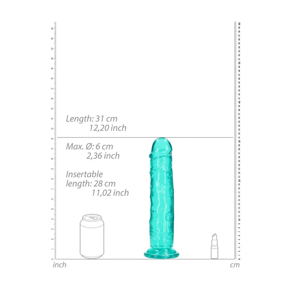 Shop affordable quality REALROCK 31 cm Straight Dildo - Turquoise - Turquoise 31 cm (11'') Dong - Discreet Intimate Essentials - DONGS - Shots Toys