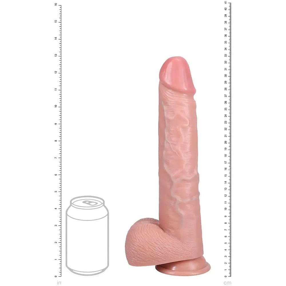 REALROCK 33cm Extra Long Dildo with Balls -  -  33 cm (13'') Extra Long Dong Shots Toys Discreet Intimate Essentials.