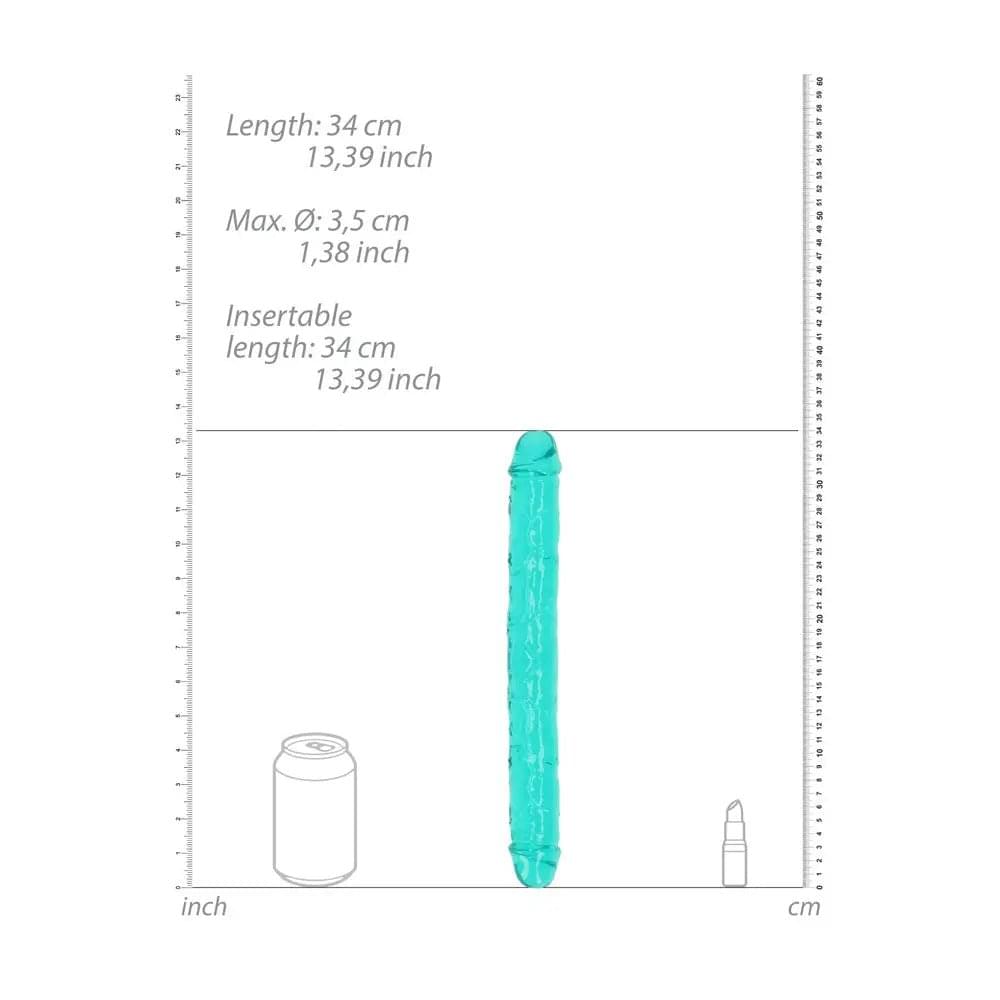 REALROCK 34 cm Double Dong - Turquoise - Turquoise 34 cm (14'') Double Dong Shots Toys Discreet Intimate Essentials.