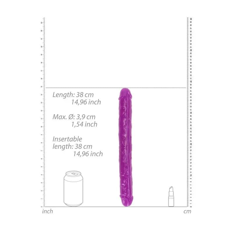 REALROCK 38 cm Double Dong Glow -  -  38 cm (15'') Double Dong Shots Toys Discreet Intimate Essentials.