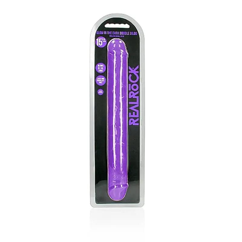 REALROCK 38 cm Double Dong Glow -  -  38 cm (15'') Double Dong Shots Toys Discreet Intimate Essentials.