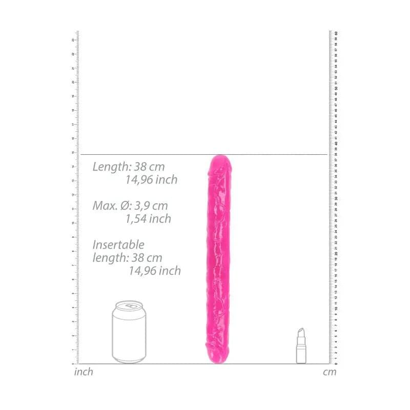 REALROCK 38 cm Double Dong Glow -  -  38 cm (15'') Double Dong Shots Toys Discreet Intimate Essentials.