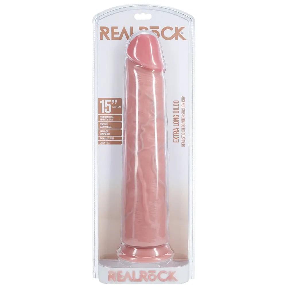 REALROCK 38cm Extra Long Dildo -  -  38 cm (15'') Extra Long Dong Shots Toys Discreet Intimate Essentials.