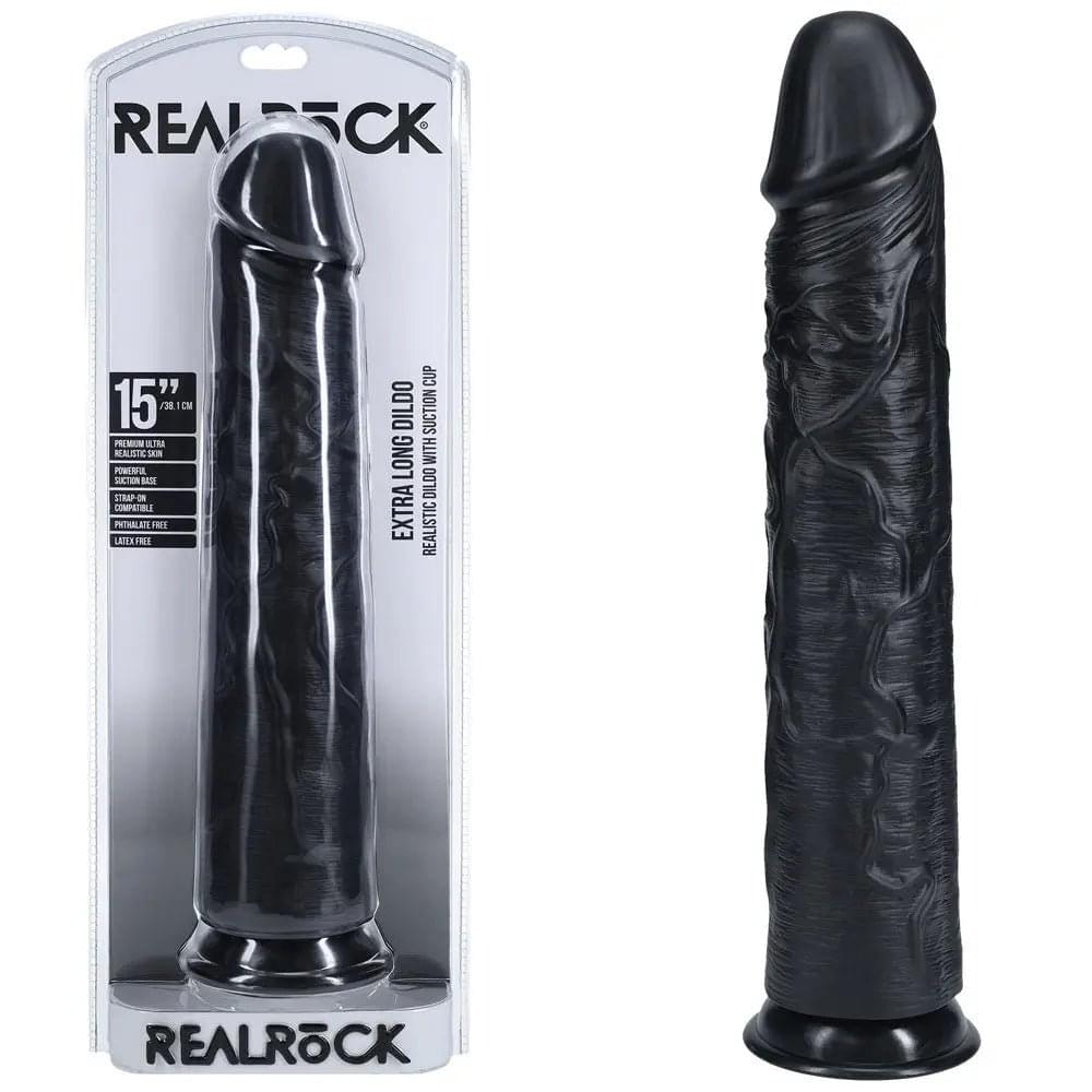 REALROCK 38cm Extra Long Dildo -  -  38 cm (15'') Extra Long Dong Shots Toys Discreet Intimate Essentials.