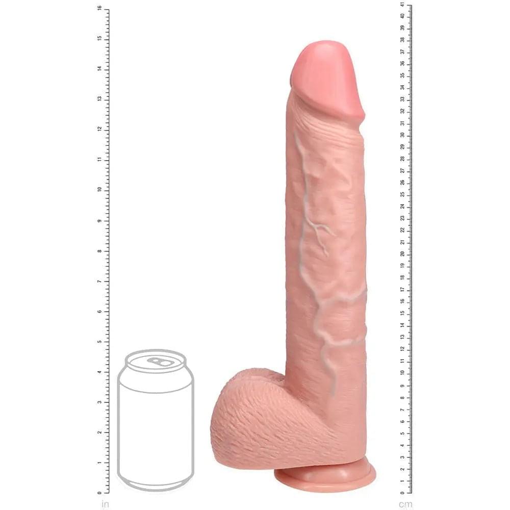 REALROCK 38cm Extra Long Dildo with Balls -  -  38 cm (15'') Extra Long Dong Shots Toys Discreet Intimate Essentials.