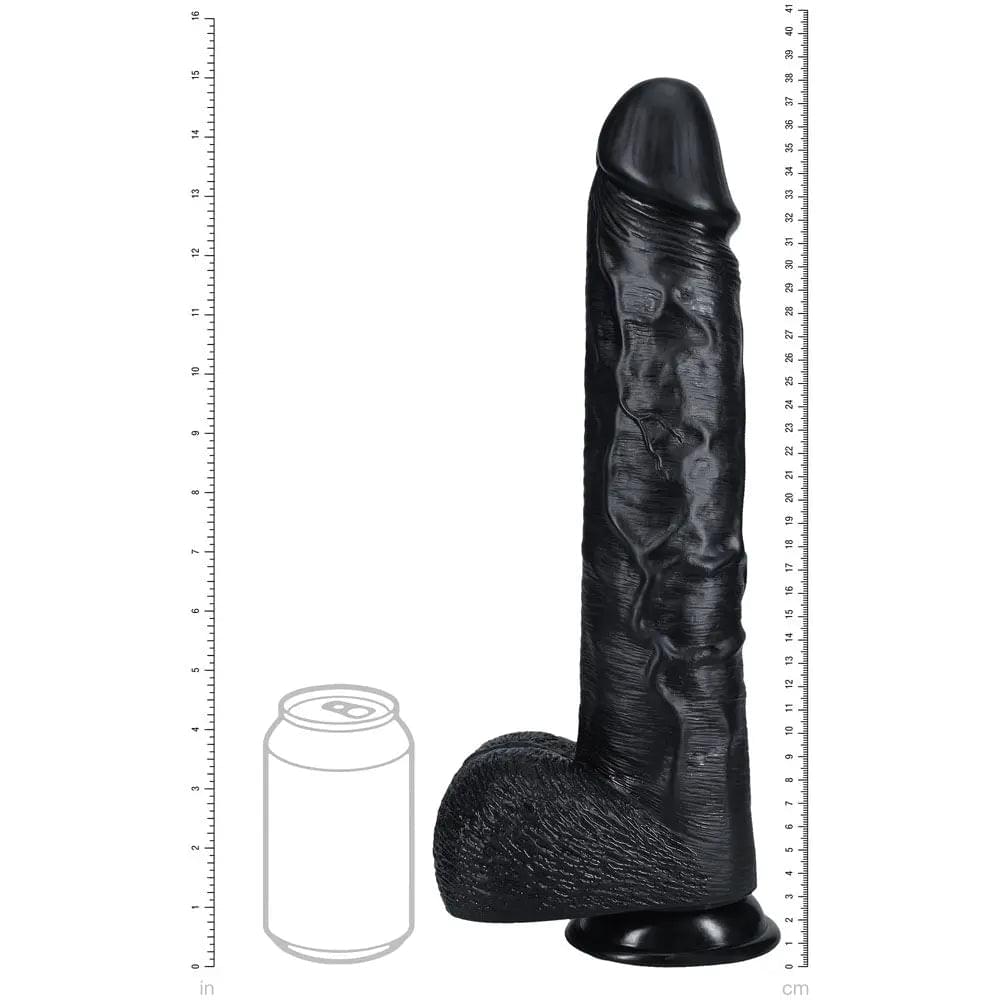 REALROCK 38cm Extra Long Dildo with Balls -  -  38 cm (15'') Extra Long Dong Shots Toys Discreet Intimate Essentials.