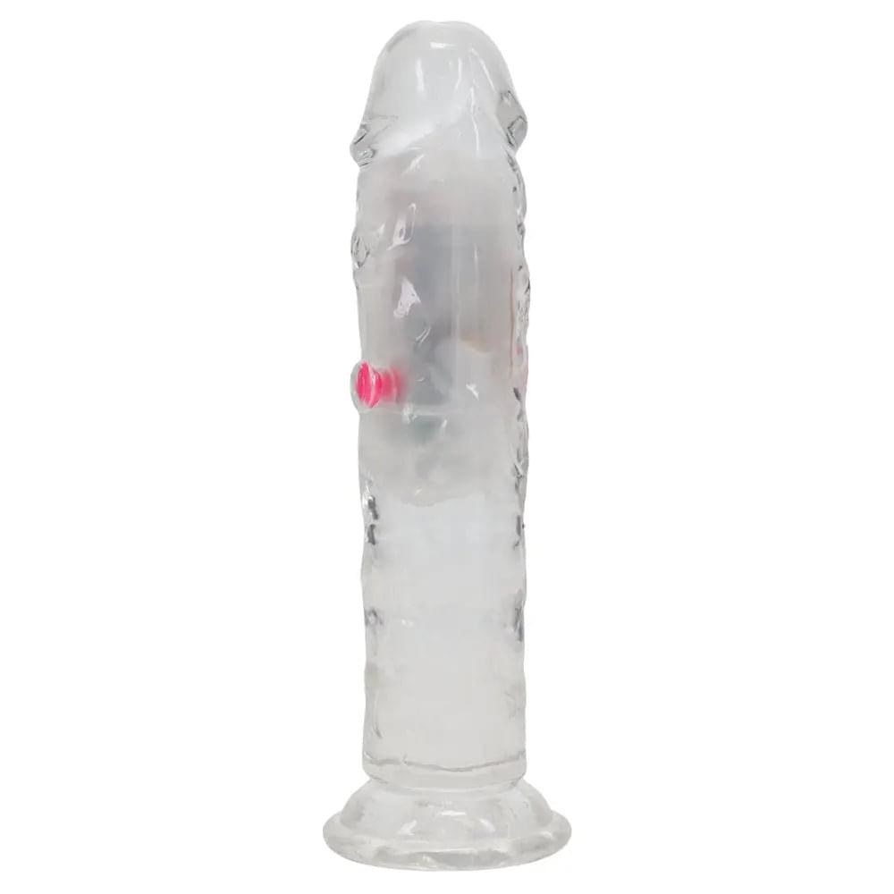 REALROCK 6'' No Balls Wireless Rechargeable LED Vibrating Dong - Clear with LED 16.5 cm USB Rechargeable Vibrating Dong with Remote Shots Toys Discreet Intimate Essentials.
