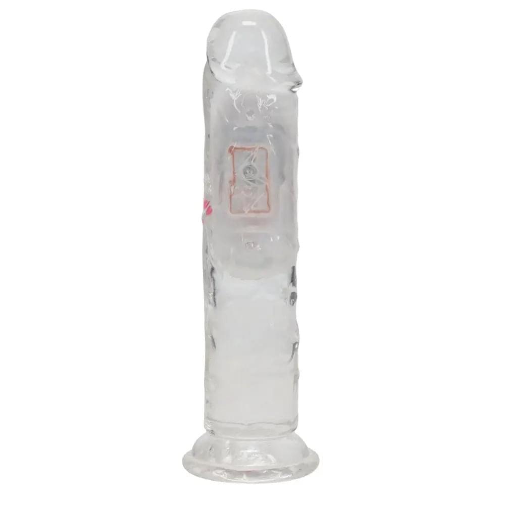 REALROCK 6'' No Balls Wireless Rechargeable LED Vibrating Dong - Clear with LED 16.5 cm USB Rechargeable Vibrating Dong with Remote Shots Toys Discreet Intimate Essentials.