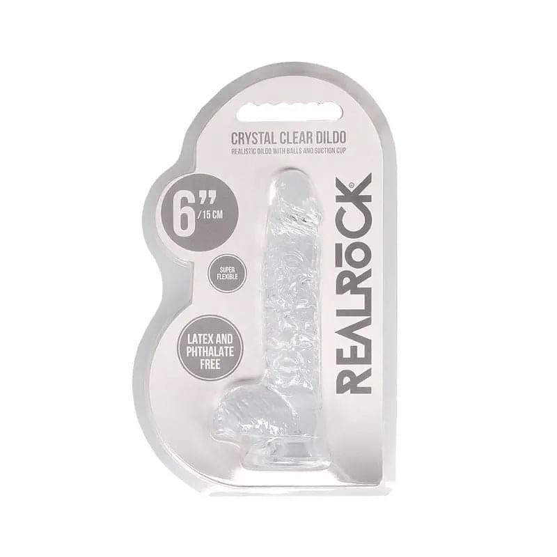 REALROCK 6'' Realistic Dildo With Balls -  15.2 cm Dong Shots Toys Discreet Intimate Essentials.