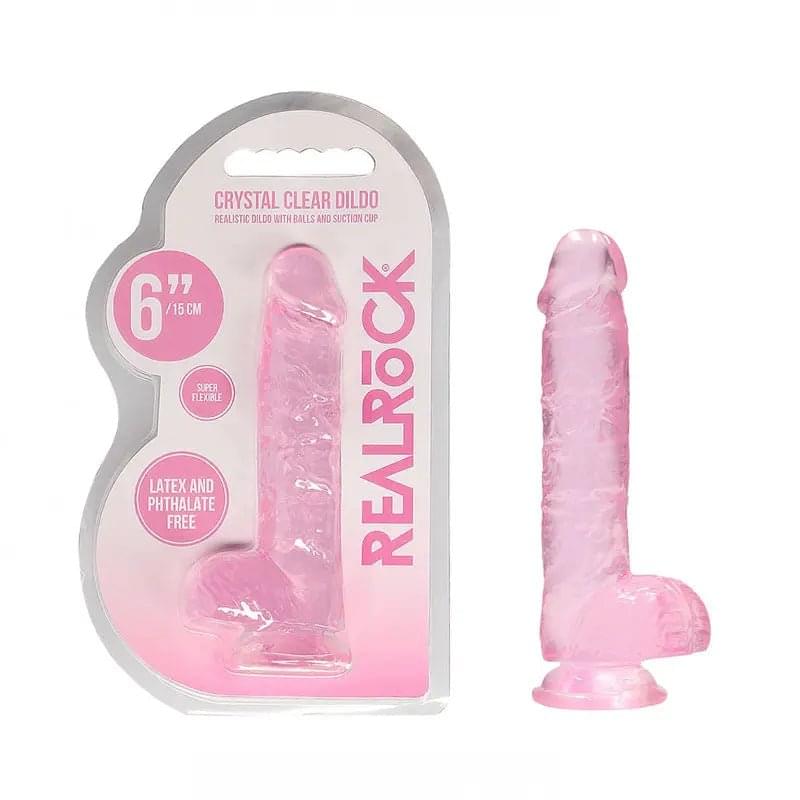 REALROCK 6'' Realistic Dildo With Balls -  15.2 cm Dong Shots Toys Discreet Intimate Essentials.
