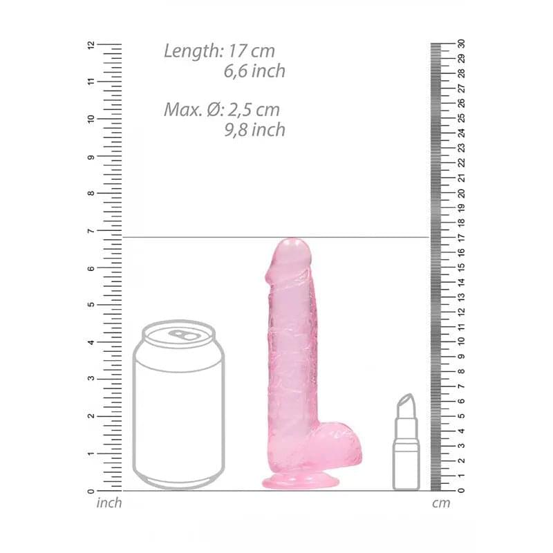 REALROCK 6'' Realistic Dildo With Balls -  15.2 cm Dong Shots Toys Discreet Intimate Essentials.