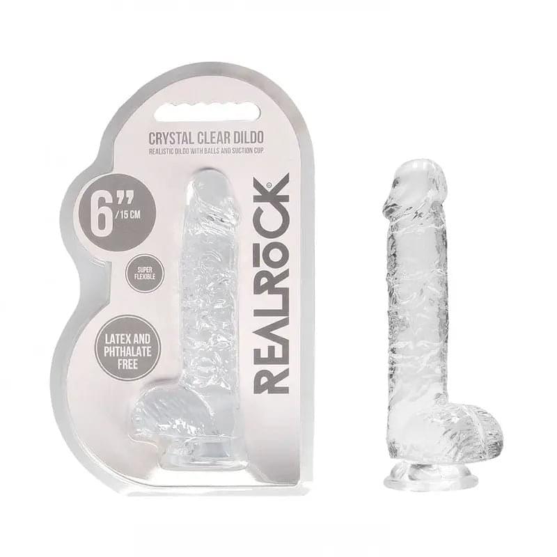 REALROCK 6'' Realistic Dildo With Balls -  15.2 cm Dong Shots Toys Discreet Intimate Essentials.