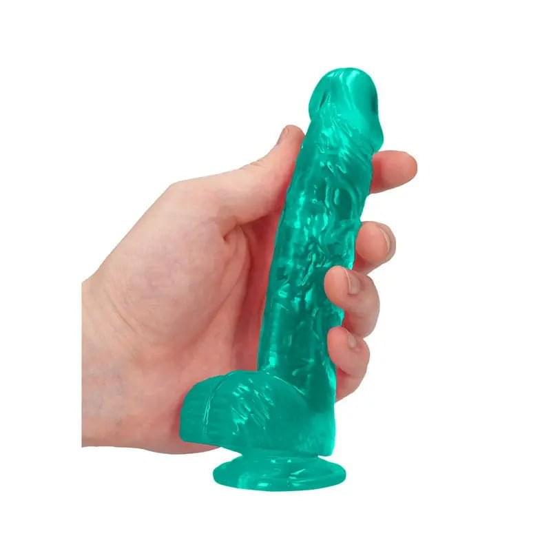 REALROCK 6'' Realistic Dildo With Balls - Turquoise 15.2 cm Dong Shots Toys Discreet Intimate Essentials.