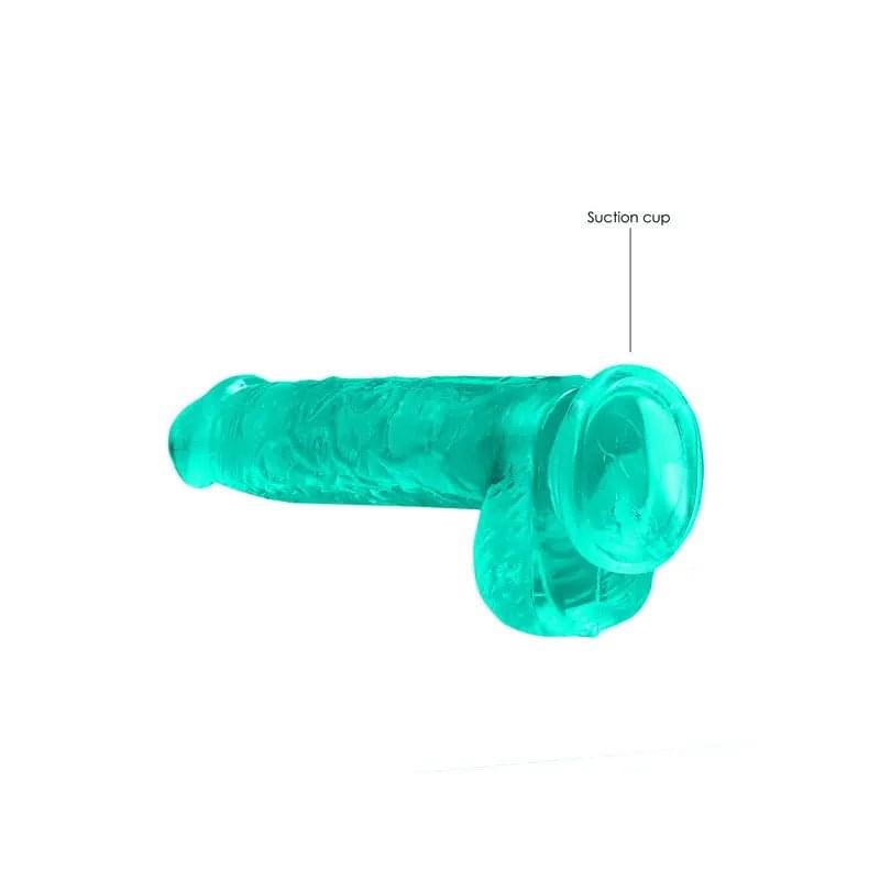 REALROCK 6'' Realistic Dildo With Balls - Turquoise 15.2 cm Dong Shots Toys Discreet Intimate Essentials.
