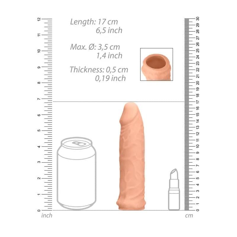 REALROCK 6'' Realistic Penis Sleeve -  15.2 cm Penis Extension Sleeve Shots Toys Discreet Intimate Essentials.