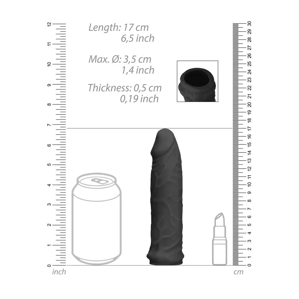 Shop affordable quality REALROCK 6'' Realistic Penis Sleeve - 15.2 cm Penis Extension Sleeve - Discreet Intimate Essentials - SLEEVES - Shots Toys