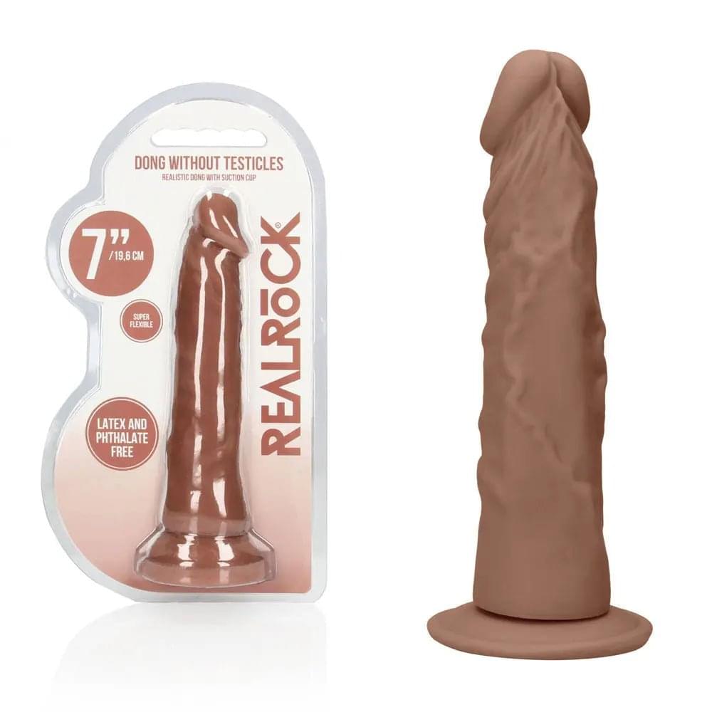 REALROCK 7'' Realistic Dildo - Tan - Tan 17.8 cm Dong Shots Toys Discreet Intimate Essentials.