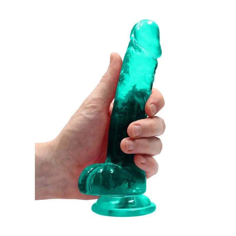 REALROCK 7'' Realistic Dildo With Balls - Turquoise 17.8 cm Dong Shots Toys Discreet Intimate Essentials.
