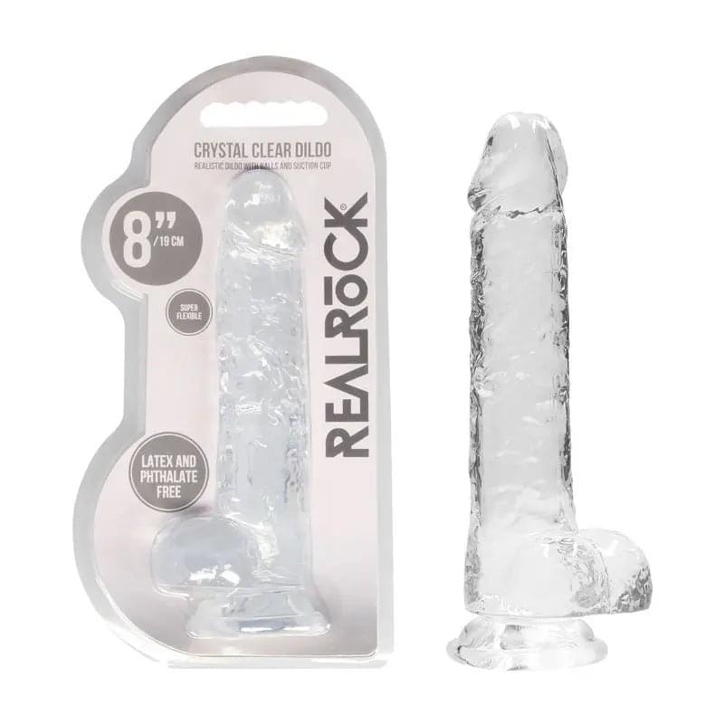 REALROCK 8'' Realistic Dildo With Balls -  20.3 cm Dong Shots Toys Discreet Intimate Essentials.