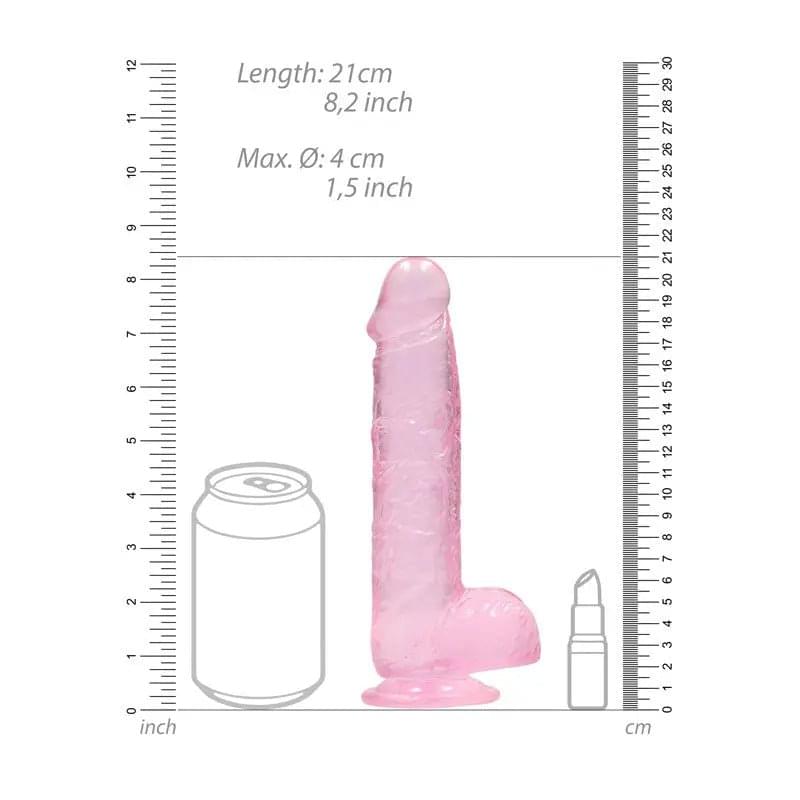 REALROCK 8'' Realistic Dildo With Balls -  20.3 cm Dong Shots Toys Discreet Intimate Essentials.