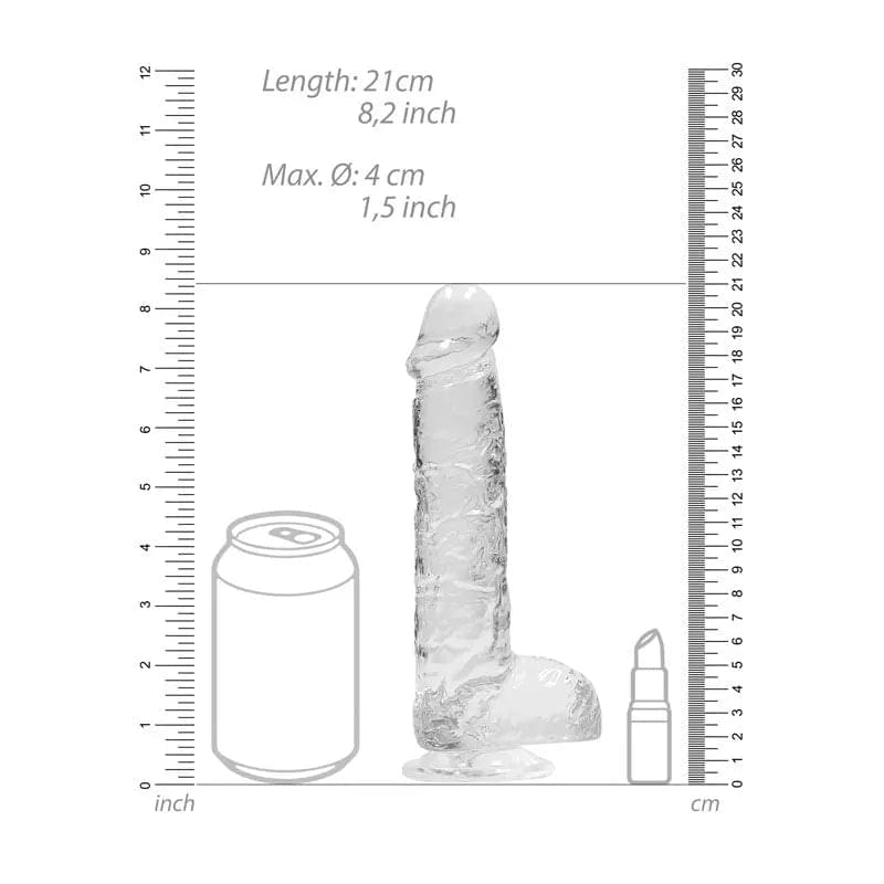 REALROCK 8'' Realistic Dildo With Balls -  20.3 cm Dong Shots Toys Discreet Intimate Essentials.