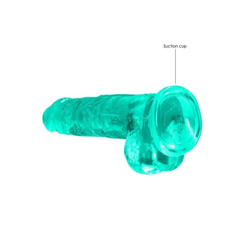 REALROCK 8'' Realistic Dildo With Balls - Turquoise 20.3 cm Dong Shots Toys Discreet Intimate Essentials.