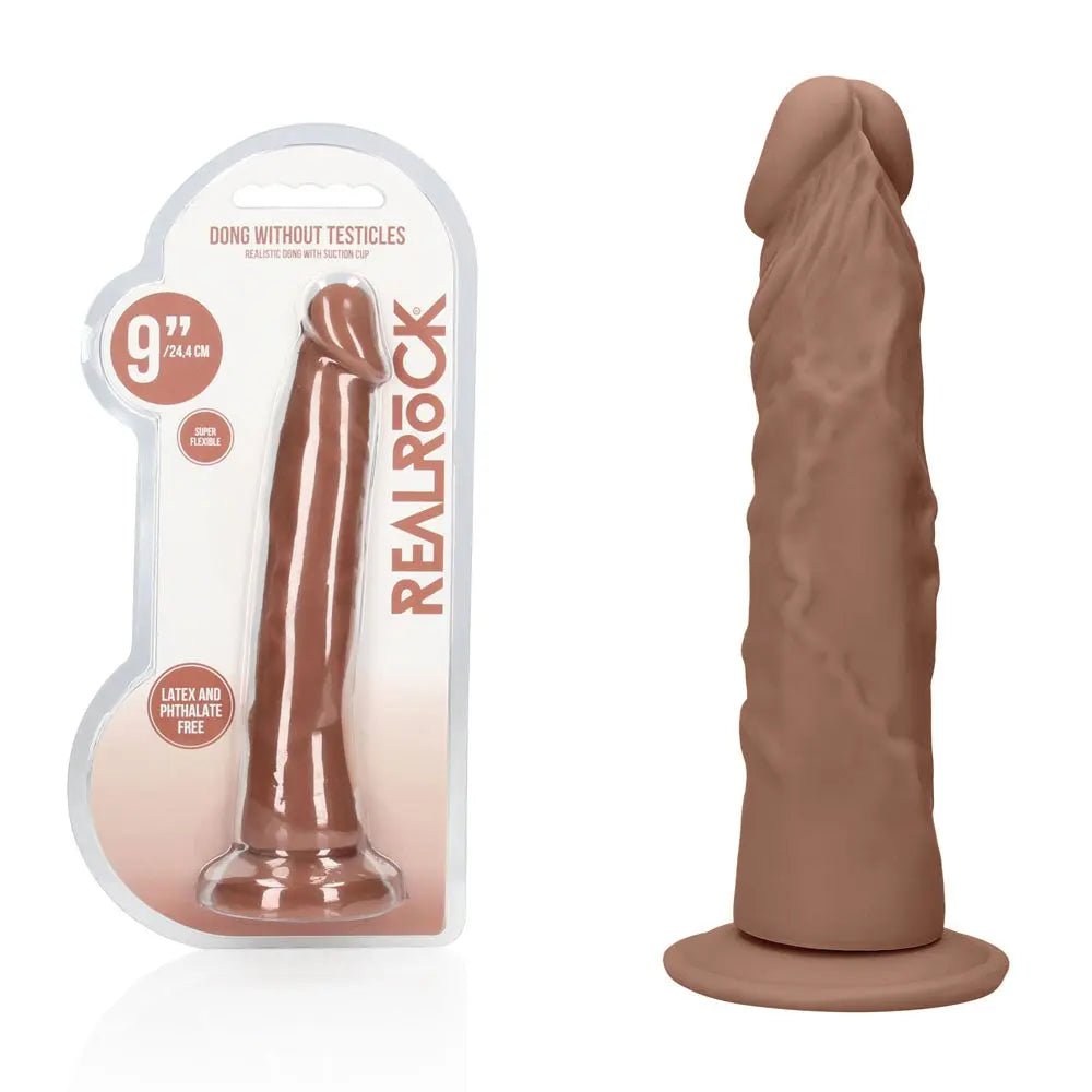 Shop affordable quality REALROCK 9'' Realistic Dildo - Tan - Tan 22.9 cm Dong - Discreet Intimate Essentials - DONGS - Shots Toys