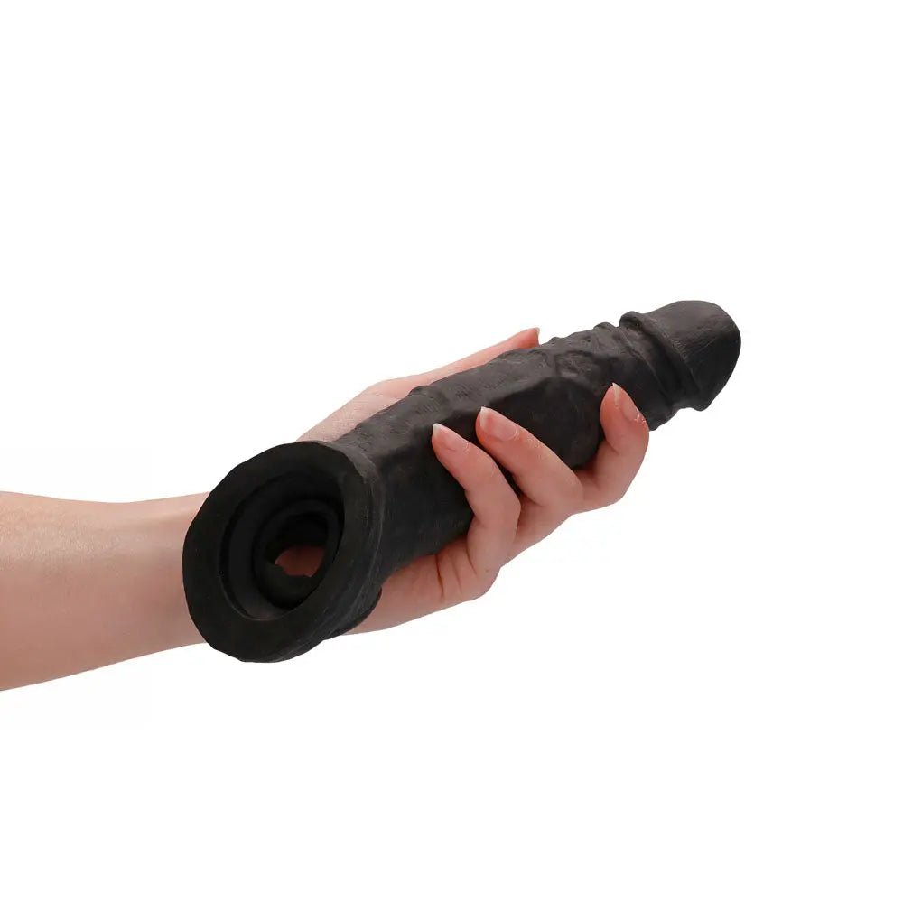 Shop affordable quality REALROCK 9'' Realistic Penis Extender with Rings - 22.9 cm Penis Extension Sleeve - Discreet Intimate Essentials - SLEEVES - Shots Toys