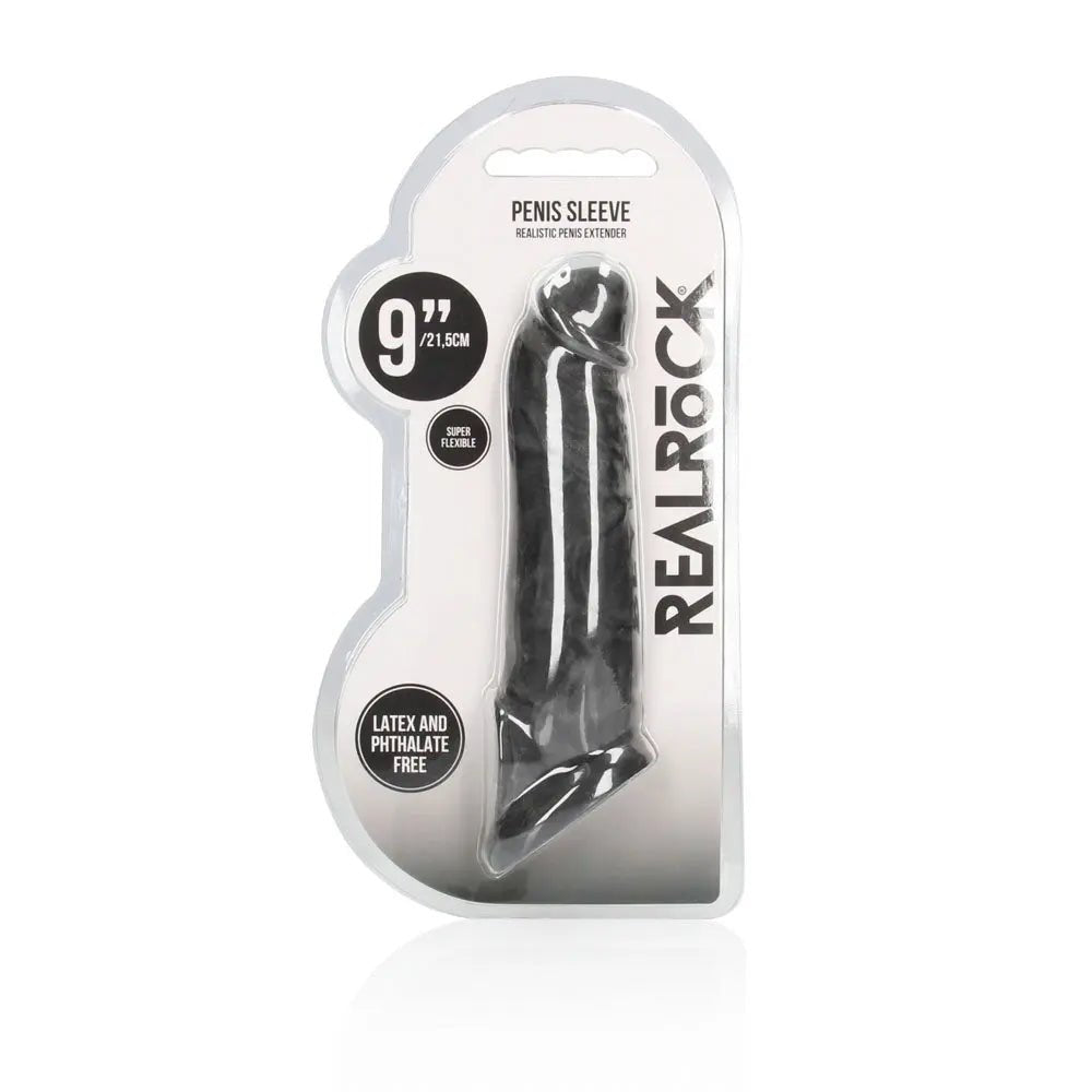 Shop affordable quality REALROCK 9'' Realistic Penis Extender with Rings - 22.9 cm Penis Extension Sleeve - Discreet Intimate Essentials - SLEEVES - Shots Toys