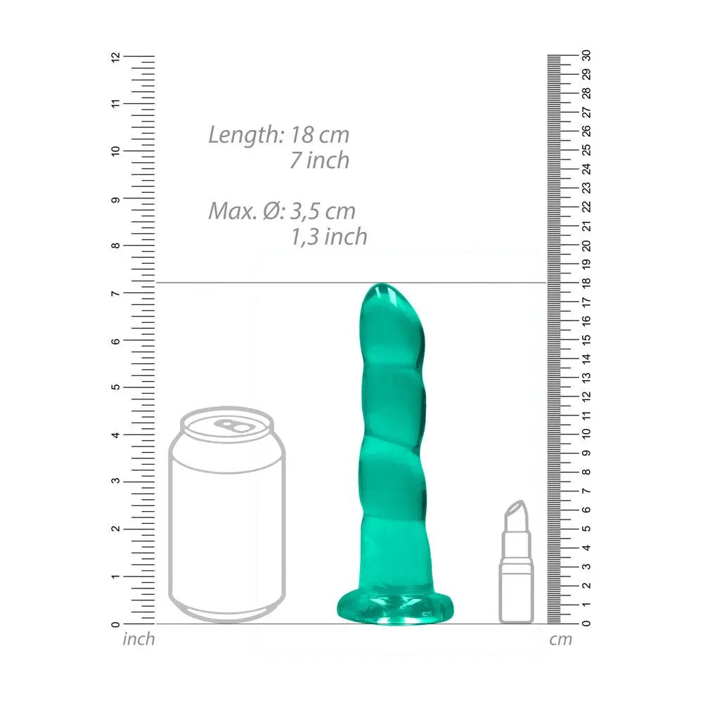 Shop affordable quality REALROCK Dildo With Suction - 17 cm - Turquoise - Turquoise 17 cm Dildo - Discreet Intimate Essentials - DONGS - Shots Toys
