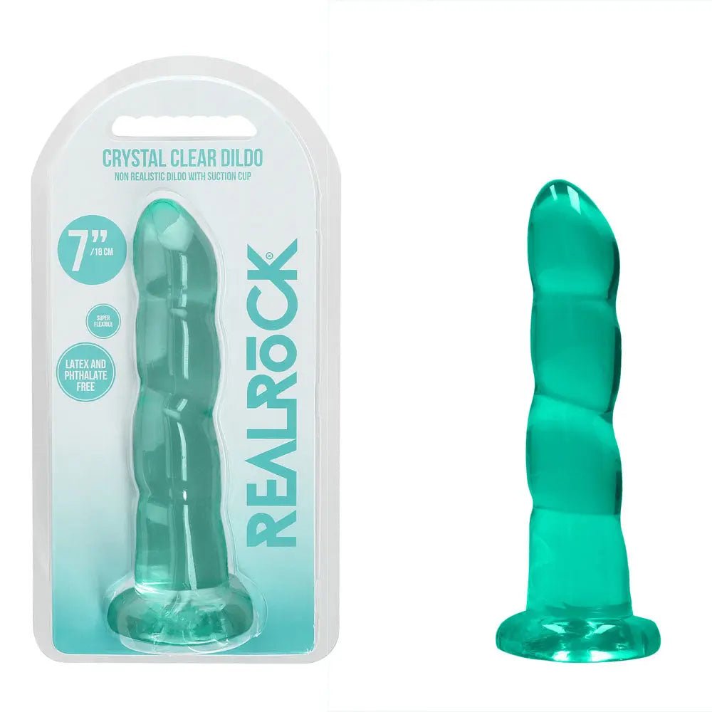 Shop affordable quality REALROCK Dildo With Suction - 17 cm - Turquoise - Turquoise 17 cm Dildo - Discreet Intimate Essentials - DONGS - Shots Toys
