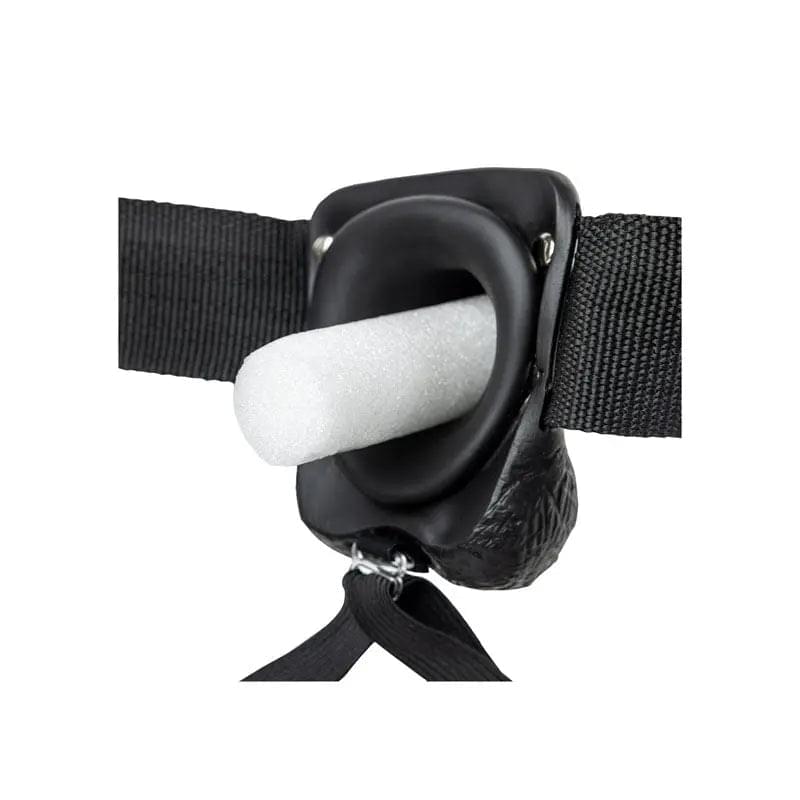 REALROCK Hollow Strapon with Balls - 23 cm  -  23 cm Hollow Strap-On Shots Toys Discreet Intimate Essentials.