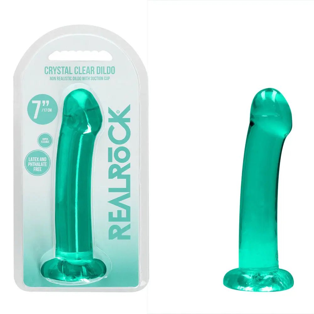 Shop affordable quality REALROCK Non Realistic Dildo With Suction Cup - 17 cm - Turquoise - Turquoise 17 cm Dong - Discreet Intimate Essentials - DONGS - Shots Toys