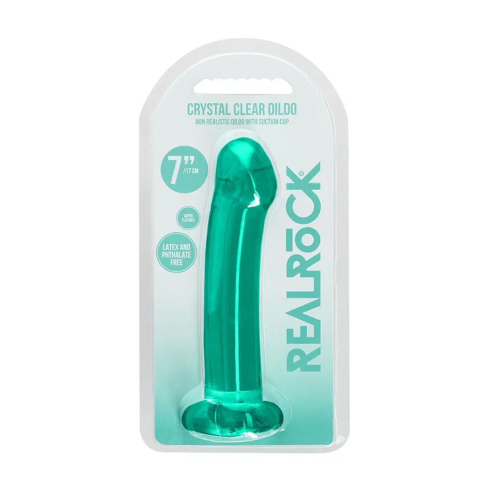 Shop affordable quality REALROCK Non Realistic Dildo With Suction Cup - 17 cm - Turquoise - Turquoise 17 cm Dong - Discreet Intimate Essentials - DONGS - Shots Toys