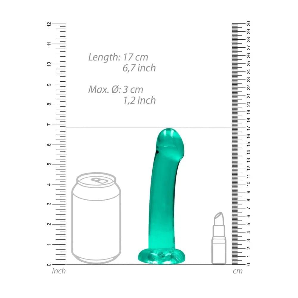 REALROCK Non Realistic Dildo With Suction Cup - 17 cm - Turquoise - Turquoise 17 cm Dong Shots Toys Discreet Intimate Essentials.