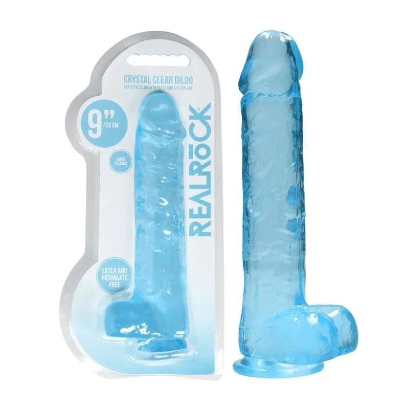 REALROCK Realistic Dildo With Balls 9IN - Shots Toys Discreet Intimate Essentials.