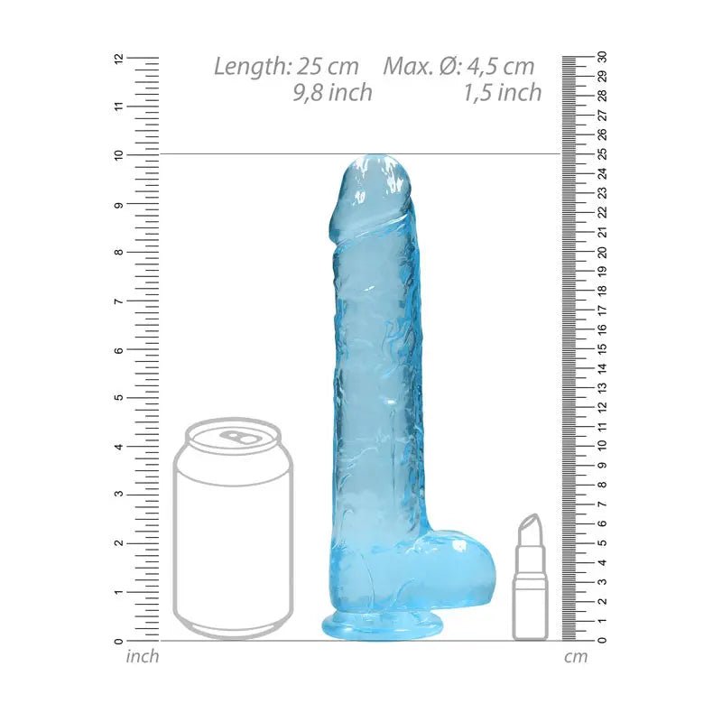 Shop affordable quality REALROCK Realistic Dildo With Balls 9IN - Discreet Intimate Essentials - DONGS - Shots Toys
