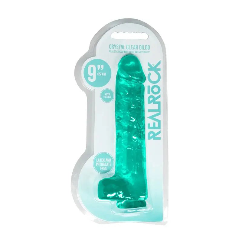 Shop affordable quality REALROCK Realistic Dildo With Balls 9IN - Discreet Intimate Essentials - DONGS - Shots Toys