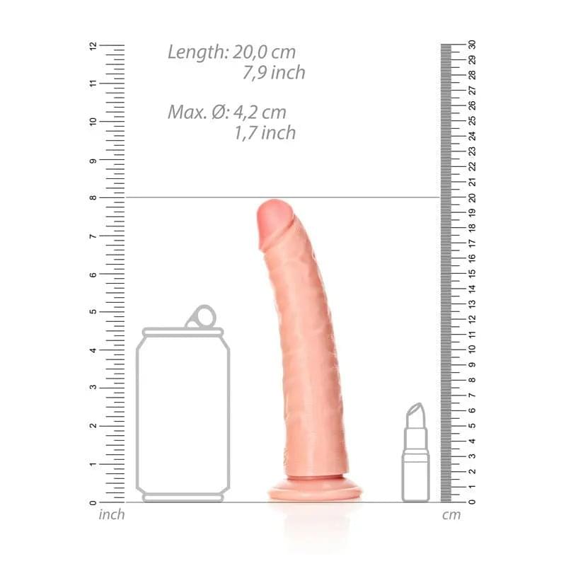 REALROCK Realistic Slim Dildo with Suction Cup - 18cm -  18 cm (7'') Dong Shots Toys Discreet Intimate Essentials.